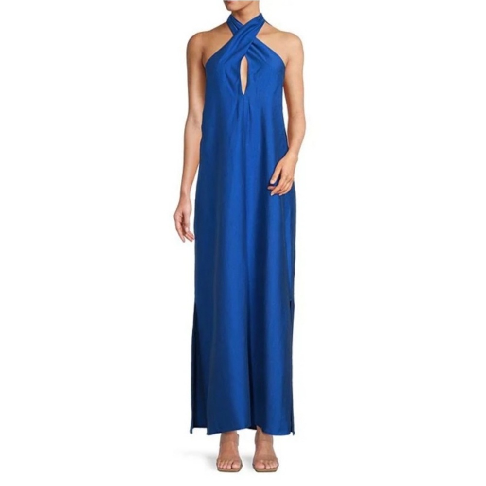 ANTONIO MELANI Royal Blue Halter Dress